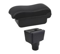 Console Storage Organiser For Ecosport 2018 2019 2020 2021 Armrest Box Leather Arm Rest Center Console Storage USB Car Accessory(B2 White Line)