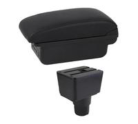 Console Storage Organiser For Ecosport 2018 2019 2020 2021 Armrest Box Leather Arm Rest Center Console Storage USB Car Accessory(C1 Black Line)