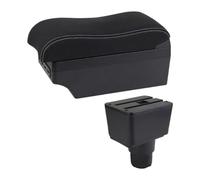 Console Storage Organiser For Ecosport 2018 2019 2020 2021 Armrest Box Leather Arm Rest Center Console Storage USB Car Accessory(E2 White Line)