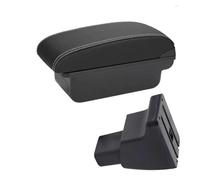 Console Storage Organiser For Hyundai For I10 Car Armrest Center Console Car Armrest Box Interior Parts Storage Box USB(C3 Black White Nousb)