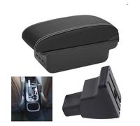 Console Storage Organiser For Hyundai For I10 Car Armrest Center Console Car Armrest Box Interior Parts Storage Box USB(B3 Black White 3usb)