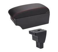 Console Storage Organiser For Hyundai I10 2006 2007 2008 2009 2010 2011 2012 2013 2014-2017 Leather Arm Rest Center Console Storage USB 2016-2010(E1 Red Line)