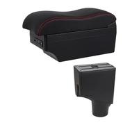 Console Storage Organiser For Yaris For Hybrid 2015-2021 Armrest Box Car Central Storage Modification USB Arm Rest Accessory(E2 Red Line)