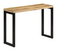 Console table 110x35x76 cm Black Solid Mango Wood Top Metal Legs for Entry Home