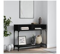Console Table Black 100x30.5x75cm Engineered Wood Metal Frame Storage Slim Hall