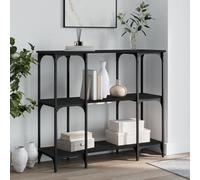 Console Table Black 102x35x90cm Engineered Wood Metal Frame Industrial-SlimTop