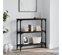 Console Table Black 75x22.5cm Engineered Wood & Metal, Stylish & Durable Design