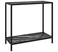 Console Table Black 80 cm Tempered Glass Home Accent Side End Hall Desk vidaXL