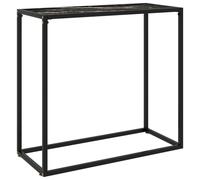 vidaXL Console Table Black 80x35x75 cm Tempered Glass, Black