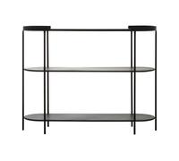 Console Table, Black Console Table with Glass Top, Glass and Metal Console Table, Three Tier Hallway Table Premier Housewares Black One Size