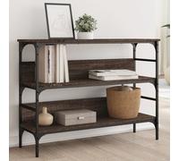 Console Table Brown Oak 100x32x75 cm Engineered Wood
