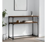 Console Table Brown Oak 100x35.5x75cm Engineered Wood Metal Rustic with Shelf XL