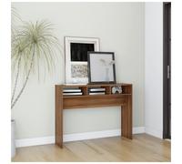 Console Table Brown Oak 105x30x80cm Engineered Wood Slim Narrow with Shelf Entry