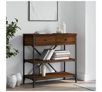 Console Table Brown Oak 75x34.5x75 cm Engineered Wood