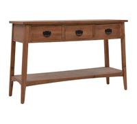 Console Table Brown Solid Fir Wood MDF Steel 126x40x77.5 cm Rustic Top 3 Drawers