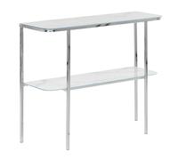 Console Table CALVERT Tempered Glass Marble/ Silver