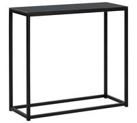 Beliani Console Table DELANO Tempered Glass Black, Black