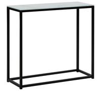 Beliani Console Table DELANO Tempered Glass Marble/ Black, White