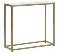Beliani Console Table Delano Tempered Glass Gold, White