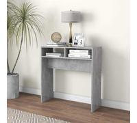 vidaXL Console Table Concrete Grey Engineered Wood - Hall/Accent Table 78x30x80 cm, Includes Wall Attachment, 808300