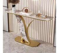 Console Table,Entryway Table,Slim Console Table,Behind Couch Table with Marble Tech Surface Metal Frame for Hallway Living Room Hotel - Modern Lightweight Design C,150 * 30 * 80CM
