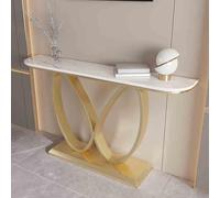 Console Table for Entryway, Narrow Hallway Sofa Table with Sleek Stone Top and Butterfly Metal Base, Elegant Furniture for Living Room Entrance