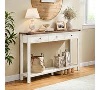 Console Table for Hallway Slim Sofa Table for Living Room Rustic Walnut, Honey Brown+Rustic White