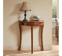 Console Table, Half Moon Shape, Decorative Sofa Table for Entryway and Living Room, Semi-Circular Design, Narrow Accent Table - Walnut Finish