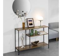 Sobuy Fsb35-Pf, Console Table Hall Table Side Table End Table Living Room Sofa Table With 3 Shelves,neutral,w120Xd30Xh79.5
