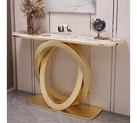 Console Table Hallway Table Entryway Table Behind Couch Table with Stone Board Top Double Metal Rings Modern Luxury for Living Room Office Bar A,120 * 30 * 80CM