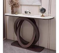 Console Table Hallway Table Entryway Table Behind Couch Table with Stone Board Top Double Metal Rings Modern Luxury for Living Room Office Bar F,120 * 30 * 80CM