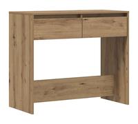 Console Table Smoked Oak 89x41x76.5 cm Engineered Wood with 2 drawers and shelf