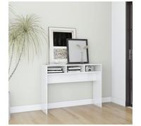 Console Table High Gloss White 105x30x80cm Engineered Wood Entry for Hallways UK