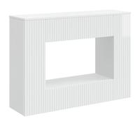 Console Table High Gloss White Made of Wood Material 101 x 29 x 74 cm with Drawer and Storage Space, Narrow Side Table for Hallway, Hallway, Living Room, Office, Modern Sideboard with Shelf