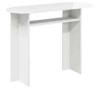Console Table High Gloss White Wood Material 100 x 39.5 x 75 cm Narrow Side Table for Hallway Living Room Bedroom Entrance Area with Shelf and Modern Design