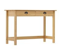 Console table Honey brown 110x45x74cm Solid pine wood 2 drawers cup handles hall