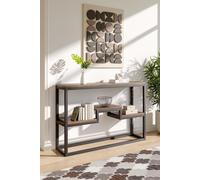 Console Table Industrial Slim Coffee Table Side Table H&O Direct Brown One Size