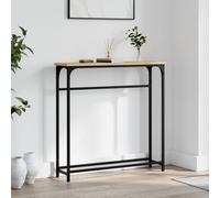 Console Table Industrial Sonoma Oak Engineered Wood Top Black Steel 75x19.5cm.