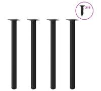 Console Table Legs 4 pcs Powder-Coated Steel Black 72-74 cm Adjustable Feet Set
