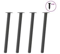 Console table legs Anthracite 72 cm Powder-coated Steel 40x40mm 4pcs with pads