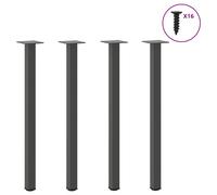 Console Table Legs Powder-Coated Anthracite Steel 72-74cm 40x40mm Set of 4 1.2mm