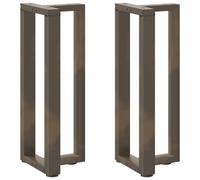 Console Table Legs T-Shaped 2 pcs Natural Steel 38x25x(72-73) cm Steel Berkfield Home Black One Size