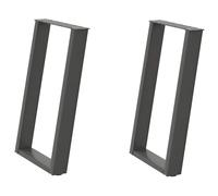 vidaXL Dining Table Legs U-Shaped 2 pcs Black 50x(72-73) cm Steel