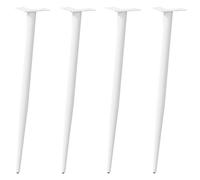 Console Table Legs White Powdercoat Steel 72-73cm Conical Slim Adjustable 4pcs