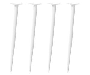 Console Table Legs White Powdercoat Steel 72-73cm Conical Slim Adjustable 4pcs