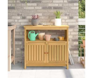 Console Table - Light Acacia Solid Acacia 80 x 35 x 75 cm Indoor/Outdoor Storage