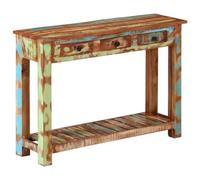 Console Table Made of Solid Reclaimed Wood, 110 x 30 x 76 cm, Mango Wood, Modern Design, Space-Saving for Living Room, Hallway, Bedroom, Versatile Storage, Robust and Decorative