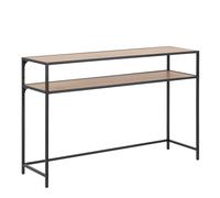 Console Table Modern Black Metal Ash Top Industrial Hallway Storage Unit