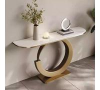 Console Table, Modern Entryway Accent Table with Geometric Metal Frame, Long Sofa Table for Hallway and Foyer, Stylish Living Room Furniture