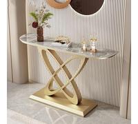 Console Table Modern with Metal Base - Entryway Sofa Table for Living Room, Hallway, Entrance (Gold 3)